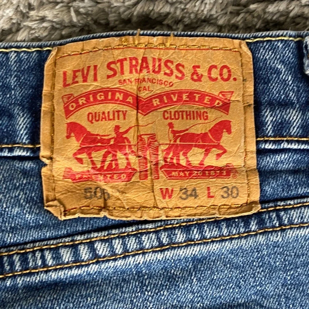 Levi's 505 Jeans Men 34x30 Blue Denim Regular Fit Straight Leg Cotton Blend Pant